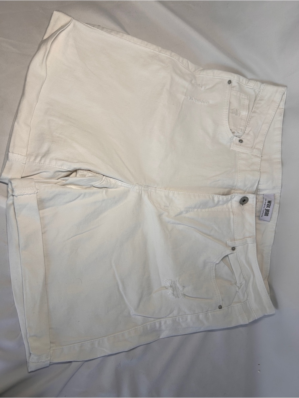 Wax Jean White Distressed Denim Bermuda Shorts Women’s Size 3XL
